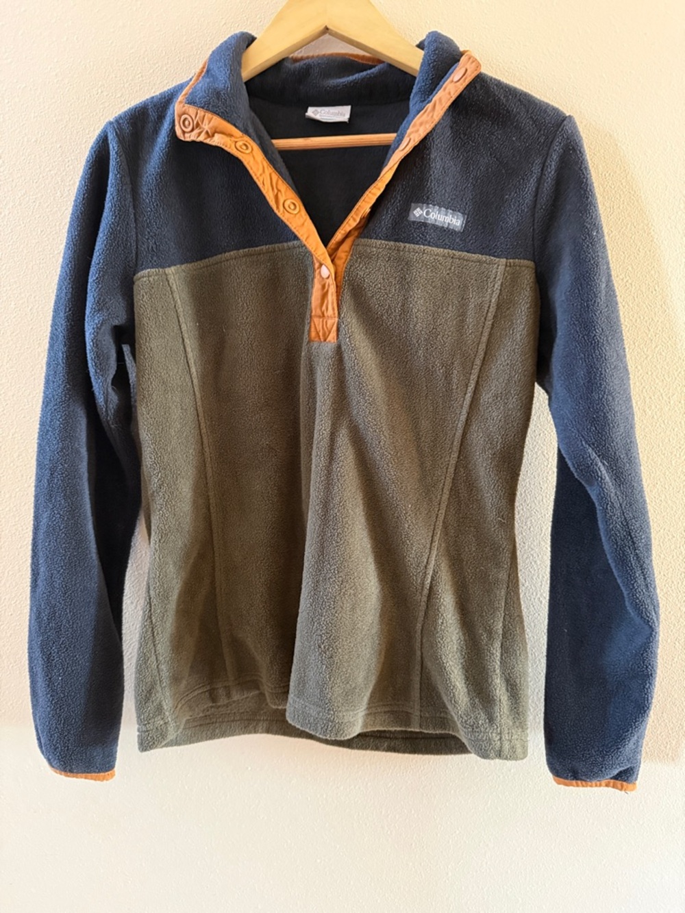 Columbia Navy, Olive & Orange Trim Fleece Pullover